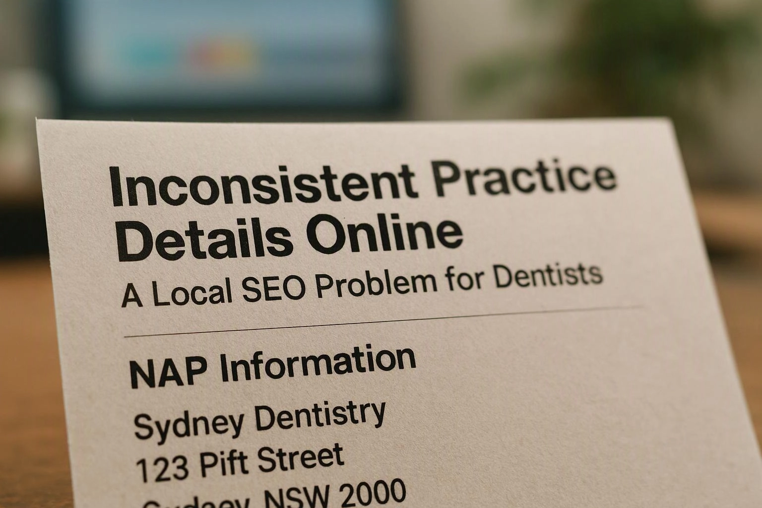 Inconsistent Practice Details Online: A Local SEO Problem for Dentists — Sydney, New South Wales